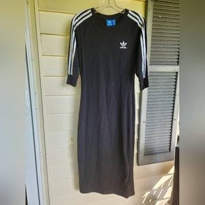 Urban Outfitters Black classic Adidas with striped bodycon dress S